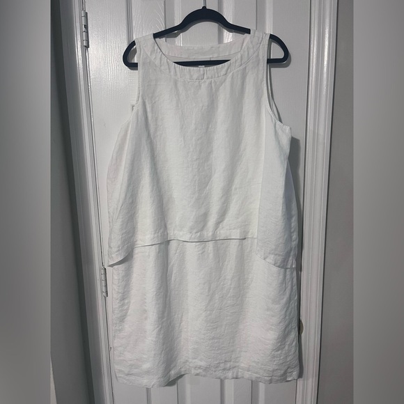 Pure Jill Dresses & Skirts - J Jill PureJill XL women’s White Sleeveless Linen Shift Dress